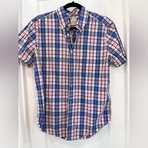 GAP Men's Casual Plaid Shirt - Blue and Pink